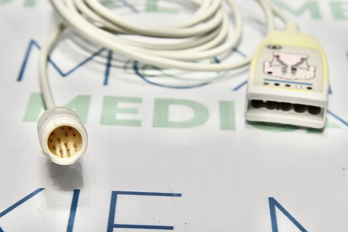 Used Philips M1668A, OEM, EKG ECG Trunk Cable, 5 Lead Twin to 12-Pin