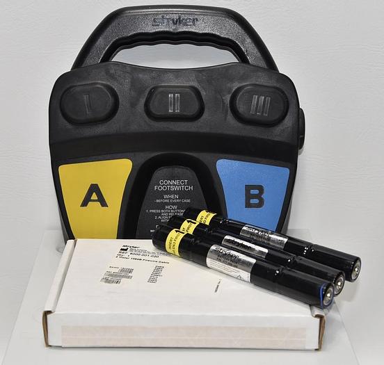 Used Stryker IDEAL EYES HD Flexible Control Unit 268-000-100, Console, with iSwitch Foot Control Unit, Foot Pedal, Battery Pack and Accessroies