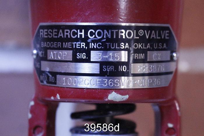 Used Badger Meter 1002GCF36SV0PCEP36 Research Control Steam Valve #39586