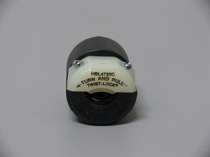 Used Lot of 2 Hubbell HBL4720C Twist Lock Plug 2-Pole, 3-Wire, 15A, 125Vac