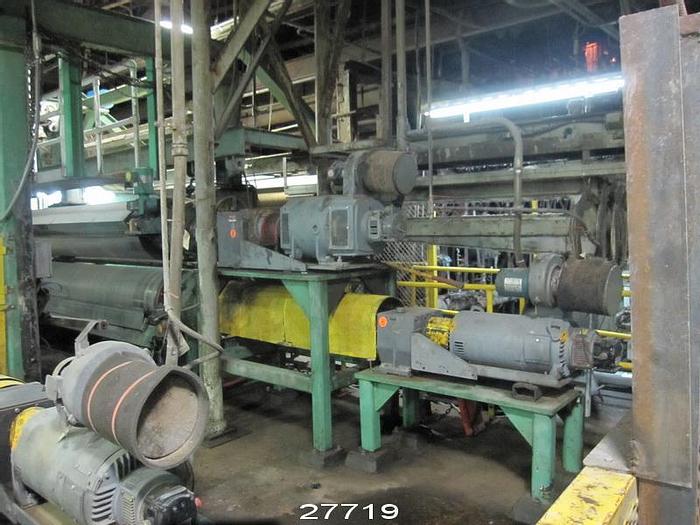 Used Lg Industries  Lg Industries 500 Pli 122" Face 2-Roll Calender Stack With Bottom Controlled Crown Roll, (2) Hydraulic Units, Control Console And Spare Set Of Rolls, (2) 25 Hp Dc Drive Motors, Joliet Integrated Dc Drive System #27719