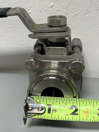 Used Whitey SS-65TSC16 Stainless Steel Sanitary Ball Valve 300 PSI w/ 1" Sanitary Fit