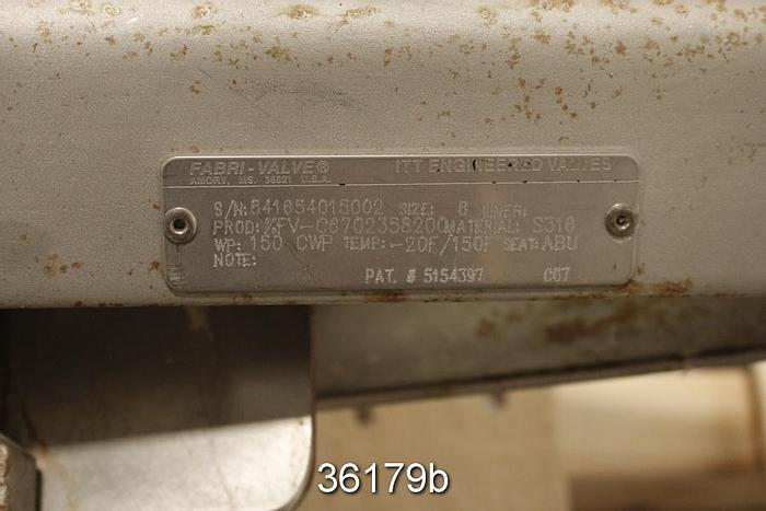 Used Fabri 6" Hand Operated Knife Gate Valve #36179