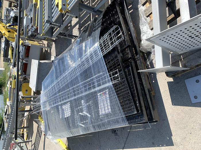 Used CONVEYOR SECTIONS, BALL, ROLLER, POWERED PLC CONTROLLED TRANSFER CONVEYOR,  SAFTEY FENCING