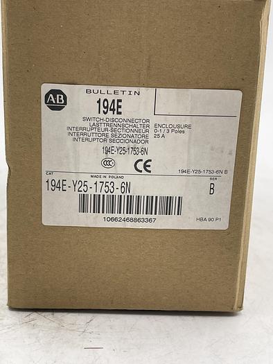 Allen-Bradley 194E-Y25-1753-6N Ser B