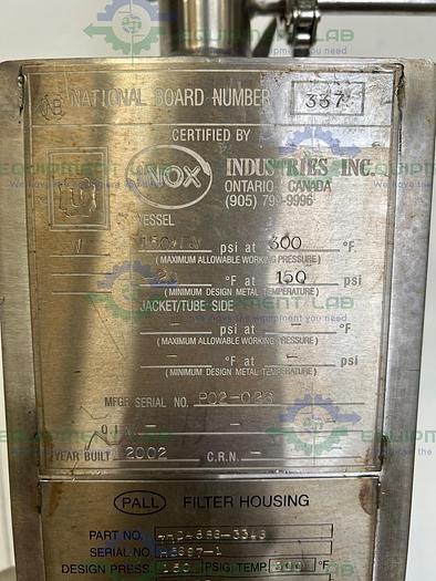 Used Pall  4HD4886-3346 Stainless Steel  Filter Housing 150 PSIG  at 300°F w/ Casters