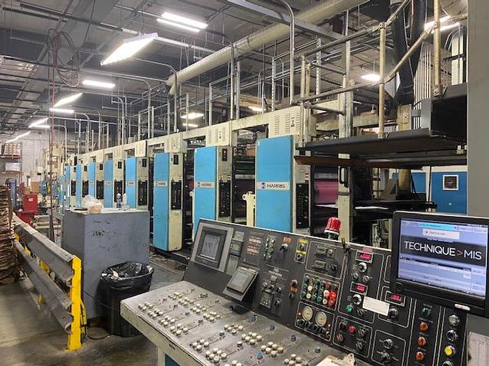 Used Harris M1000A (8) Unit (2) Web Offset Press 578mm / 22.75" Cutoff