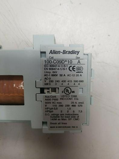 Used Allen Bradley Contactor Relay 100-C09D*10 Series A