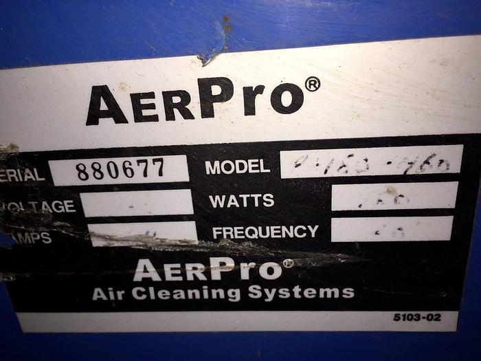 Used AERPRO AIR CLEANING SYSTEMS PORTABLE FUME EXTRACTOR – #8752