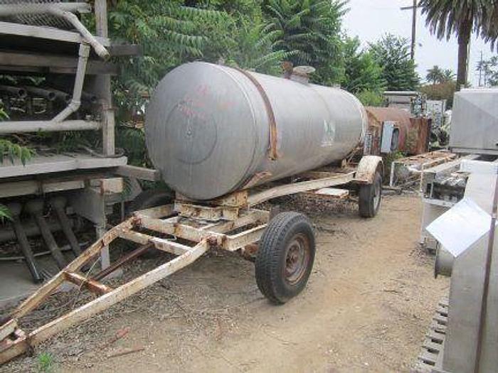 Used Tank, 950 Gallon, 316 Stainless Steel, 46" X 12', Horizontal, On Trailer #S744681