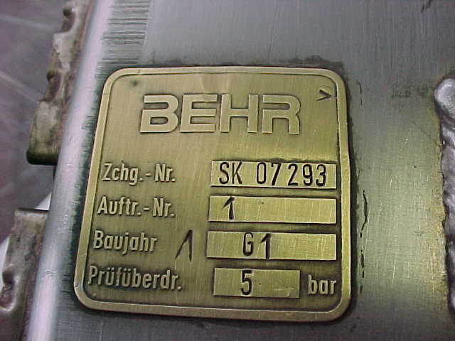 Used COOLER INSERT BEHR DEUTZ BA12M816 / BA16M816