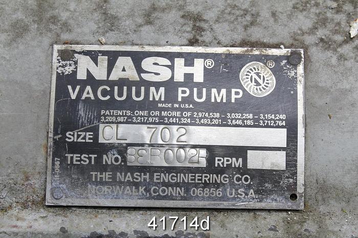 Used Nash CL 702 Vacuum Pump, Iron Casing #41714