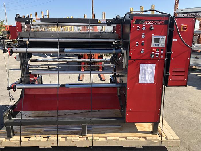 Used 60" ROSENTHAL DUPLEX SLITTER REWINDER 18" REWIND DIAMETERS MFG. 2016