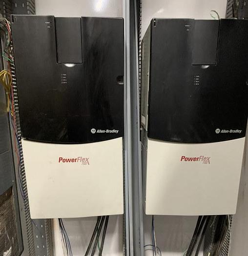Used ALLEN-BRADLEY POWERFLEX-700, 100 HP VARIABLE FREQUENCY DRIVES, (VFD) MOUNTED IN AIR-CONDITIONED CABINET ENCLOSURE
