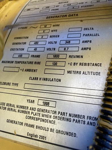 Used Caterpillar 3306 230kW Enclosed ,Base Tank