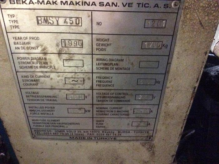 Used 1996 Beka-Mak BMSY 450 Bandsaw