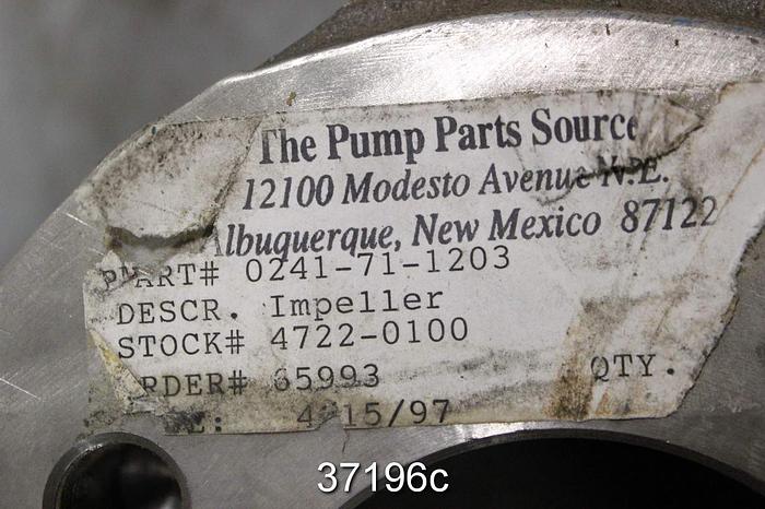 Used Goulds 3135 4x10x18, 4x12x18 Pump Impeller, 241-71 #37196