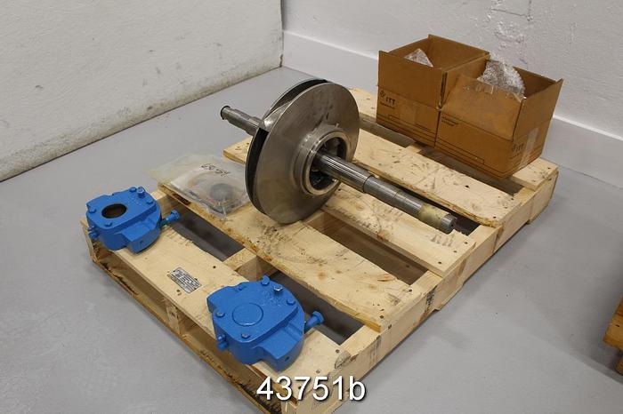 Unused Goulds 3410 4x6x13 Rotating Assembly, 5-Vane Stainless Steel Impeller #43751