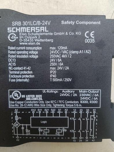Used Schmersal SRB 301LC/B-24V Safety Controller