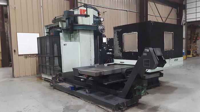 Used 2008 Kuraki Table Type Boring Mill, KBT 11DX, Table 47" X 55", X-66", Y-49, Z-25.5", 40 ATC, 50 Taper. Fanuc 16M