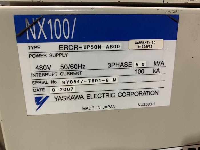 Used MOTOMAN UP50N (HP50) 50KG X 2046MM REACH 6 AXIS CNC ROBOT WITH NX100 CONTROL