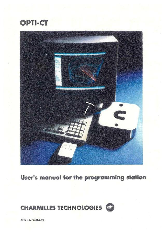 Used Manual for Used Charmilles Technologies for Programming Station OPTI-CT – User's Manual