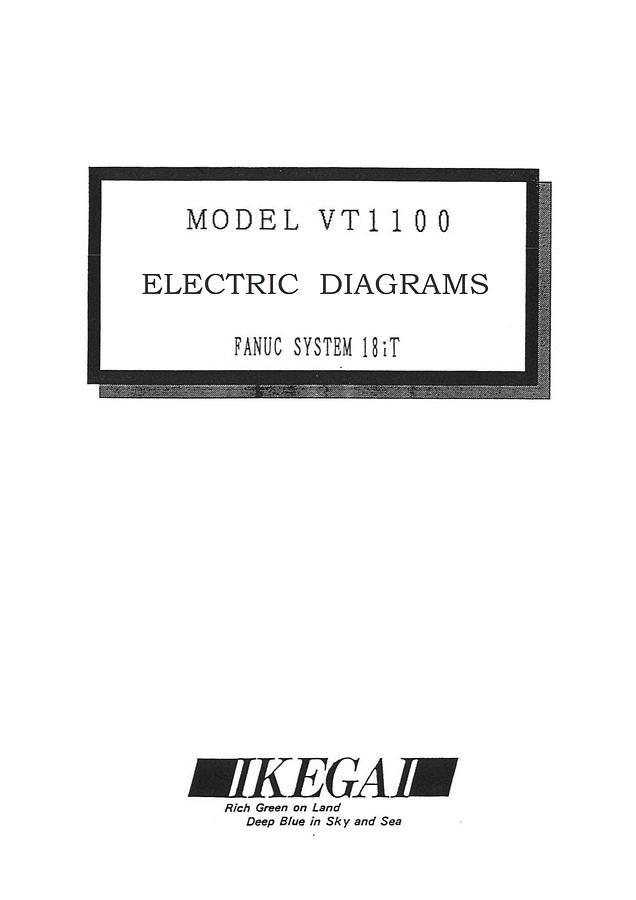 Used Manual for Used Ikegai Machine Model VT1100 [Fanuc F18iT] – Electric Diagrams