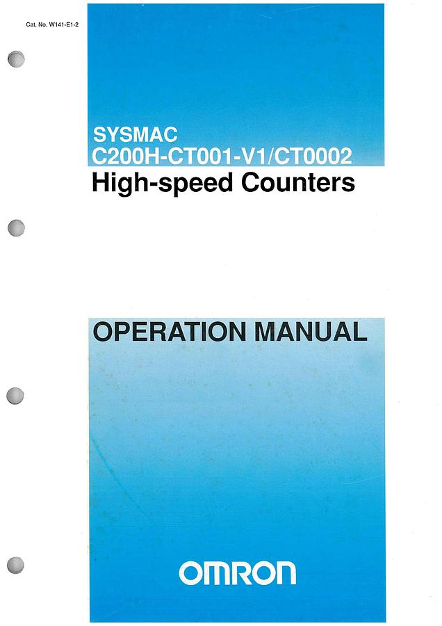Used Manual for Used Omron Sysmac High-Speed CountersC200H-CT001-V1/CT0002 – Operation Manual