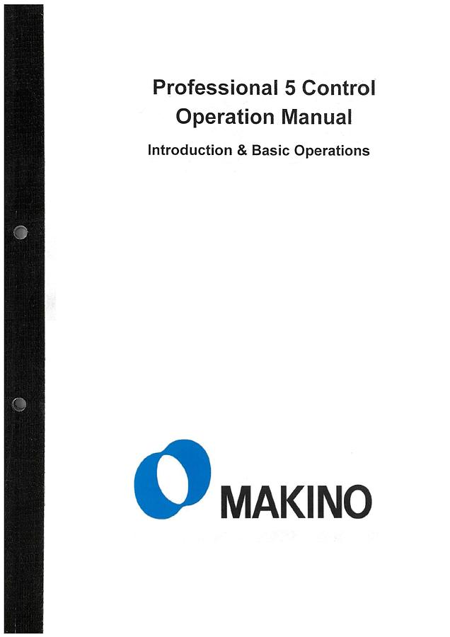 Used Manual for Used Makino NC Machine Professional 5 Control Operation – Introduction & Basic Operations