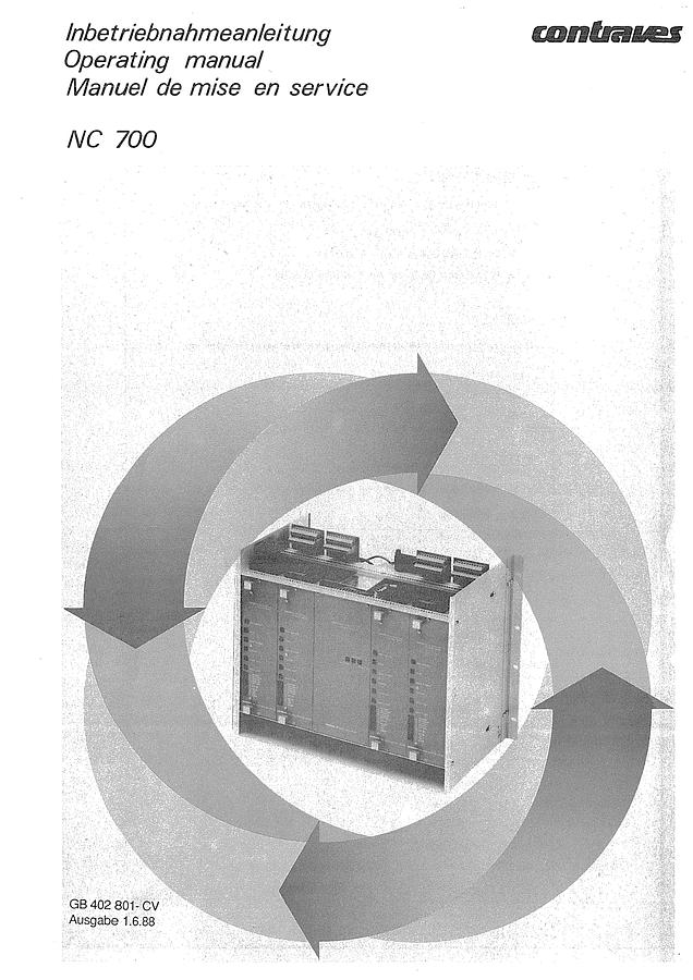Used Manual for Used Contraves Machine NC 700 Controller – Operating Manual