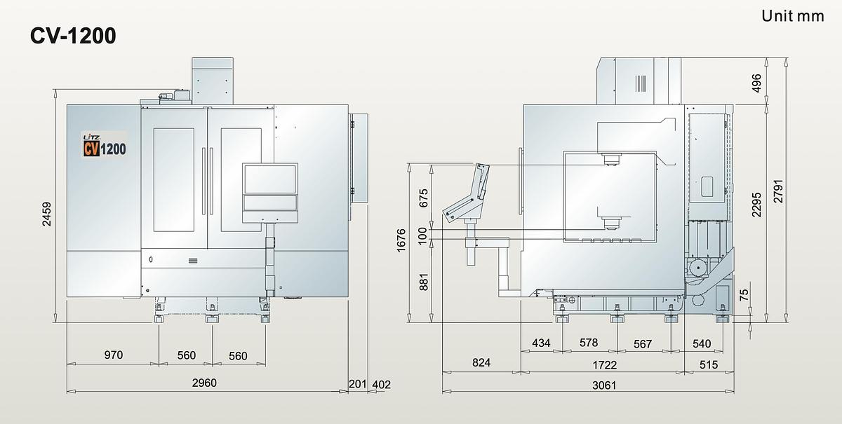 Used Used Litz Hitech CV-1200A Machine Center