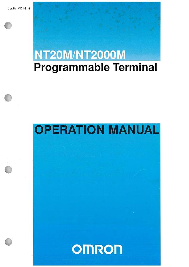 Used Manual for Used Omron Programmable Terminal NT20M/NT2000M – Operation Manual