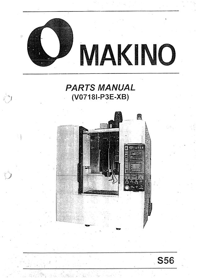 Used Manual for Used Makino Machine VMC S56 – Parts Manual