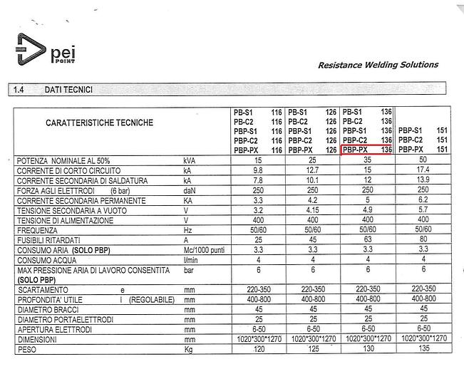 Usato Puntatrice PEI mod. PBP 136 PX