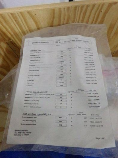 Used BROOKS AUTOMATION 017-0266-01 VACUUM WAFER TRANSFER ROBOT