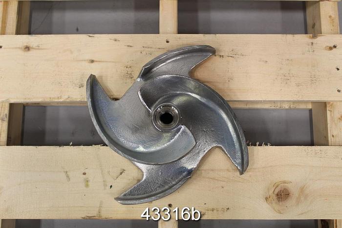 Used Goulds 3175 3x6x14 13" Diameter Stainless Steel 2/4 Vane Impeller #43316