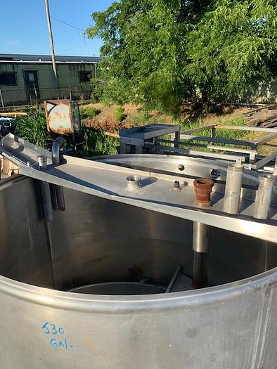 Used 530 Gallon Vertical Stainless Steel Tank