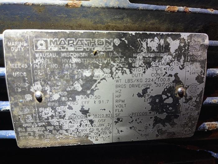 Used GOULDS Mdl. 3196 4X6-13 316 S/S CENTRIFUGAL PUMP WITH 10 HP MOTOR