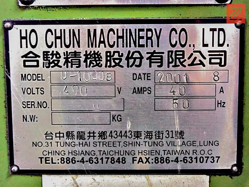 Used Ho Chun U-1000B - 2001