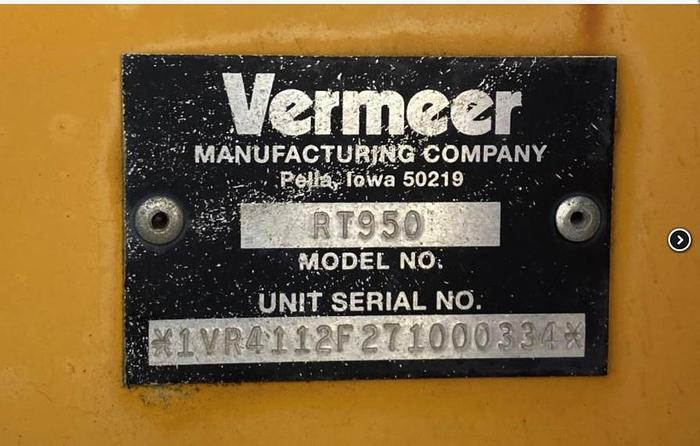 Used 2007 Vermeer Rt950