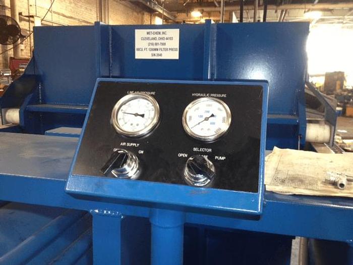 Used 180 CU. FT. MET-CHEM FILTER PRESS – 1200 MM – NON-GASKETED – #7800