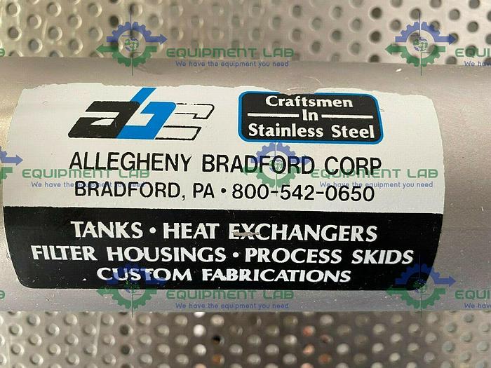 Used Allegheny Bradford  Stainless Steel Shell and Tube Heat Exchanger 6.3 Sq. Ft