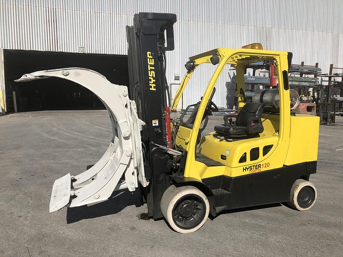 Used 12,000 POUND HYSTER MODEL S120FTPRS ROLL CLAMP TRUCK MFG. 2012