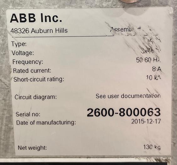 Used ABB IRB 2600-12/1.65 ROBOT WORK CELL CONSISTING OF 2 IRB 2600 ROBOTS RUNNING OFF OF 1 IRC5 CONTROLLER