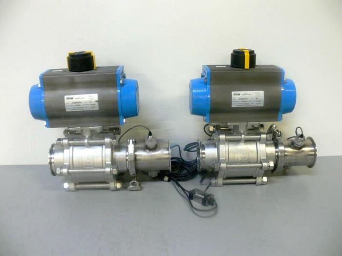 Used FNW FNWRP100ADA 82DA6518 116PSI Actuator w/ 3" SS Ball Valve CF8M + Sensors