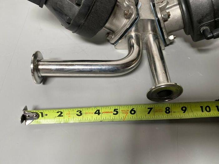 Used 2 ITT Sherotec 90PSI Stainless Steel Valves w/ 2 Position Monitor 3/4" Sanitary