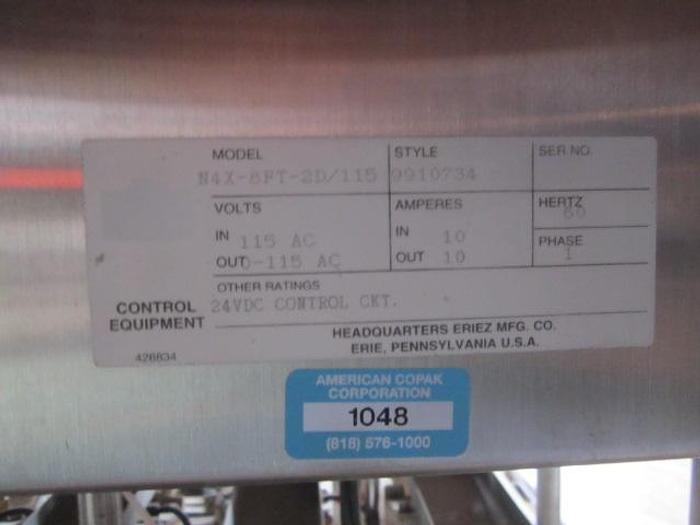 Used Filler, Bag, 8 Head, S/st, Eriez, Mdl N4X, 115V #S738665