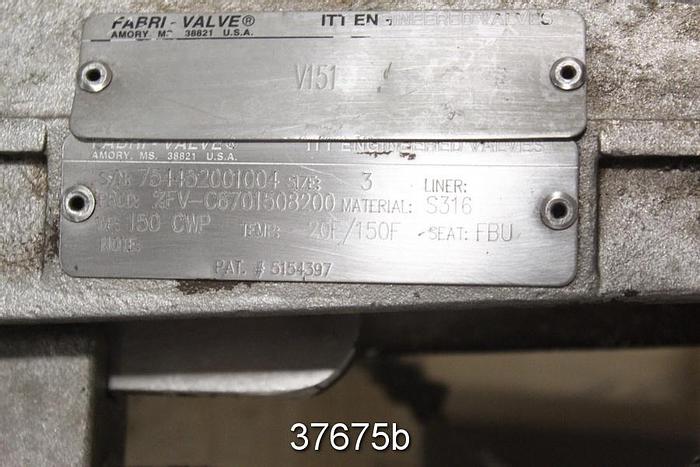 Used Fabri 3" Hand Operated Knife Gate Valve, C67 #37675