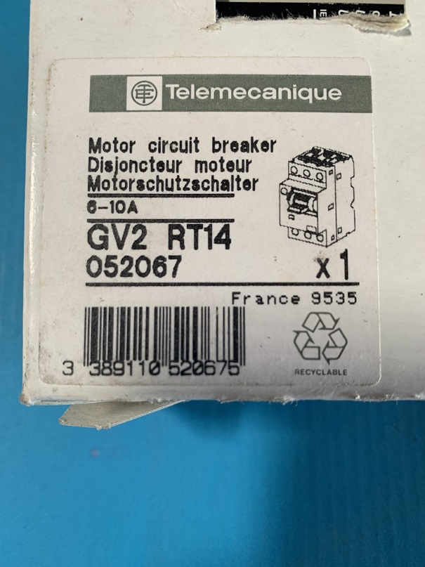 Used Telemecanique Motor Circuit Breaker GV2-RT14