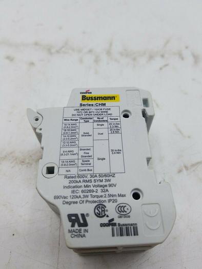 Used BUSSMANN CHM 2 pole